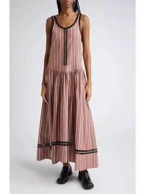Diotima Pocomania Women's Striped Cotton Maxi Summer Dress Size 4 / US L